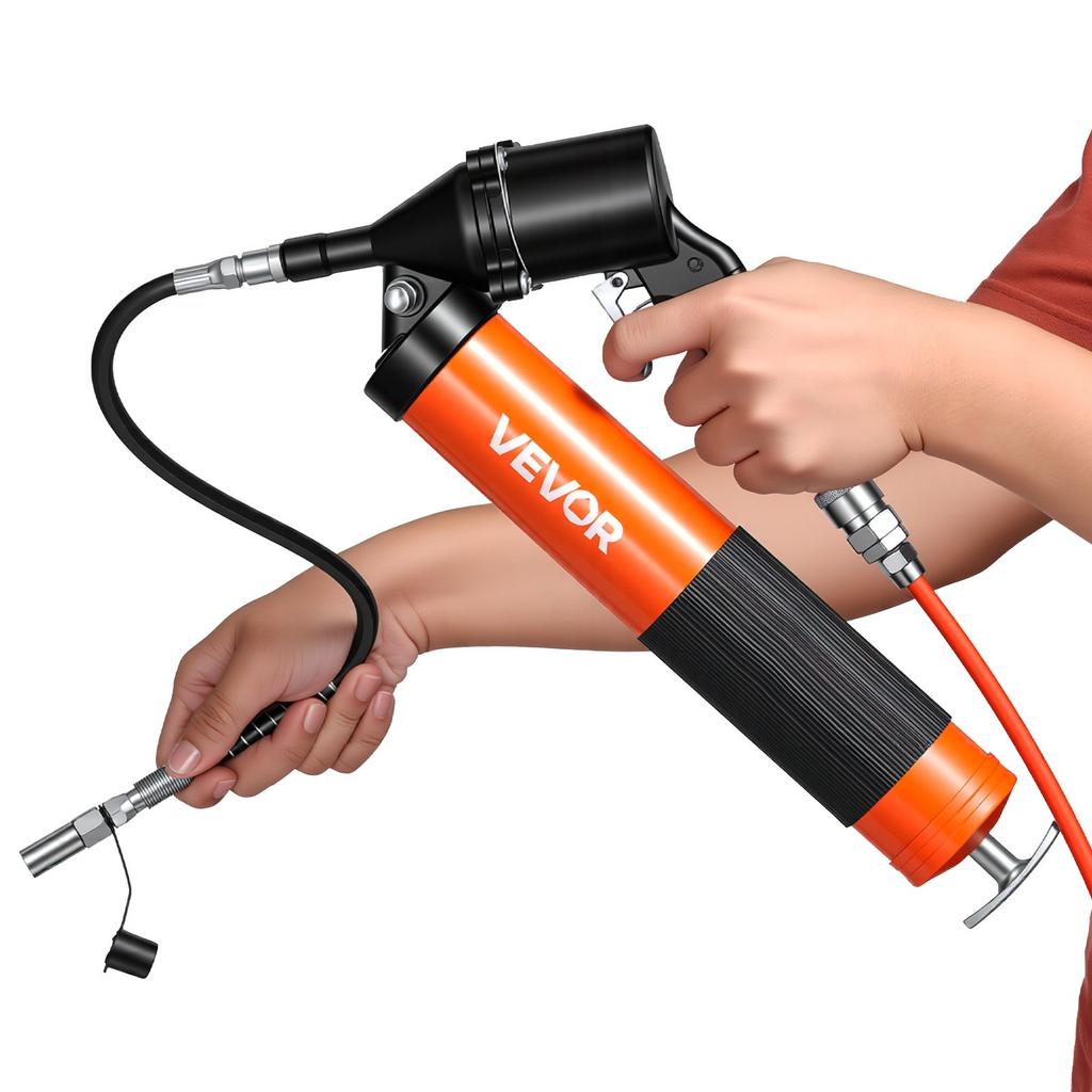 VEVOR Grease Gun, 6000 PSI High Pressure, Heavy Duty Pistol Grip Grease Gun Kit with 0.4 L Capacity, Includes 45.7 cm Flex Hose