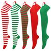 Santa Claus Striped Socks Doll High Socks Over The Knee Socks Women'S Christmas Doll Stockings Party Long Socks