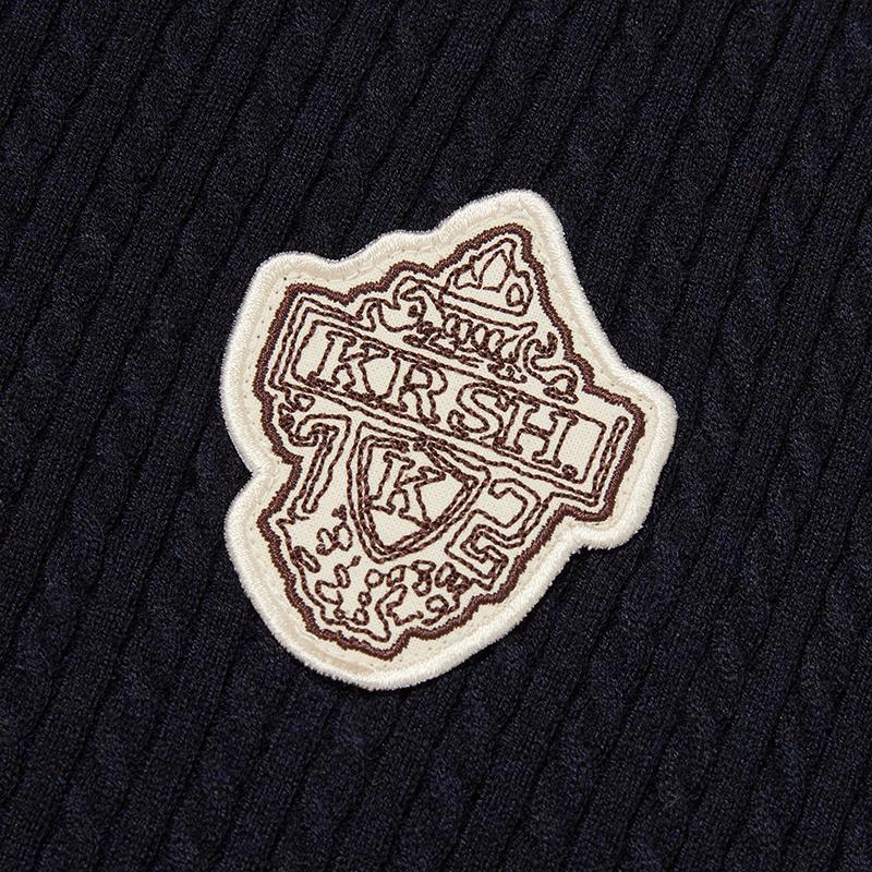 KIRSH Emblem Wappen Round Neck Knit [Navy]