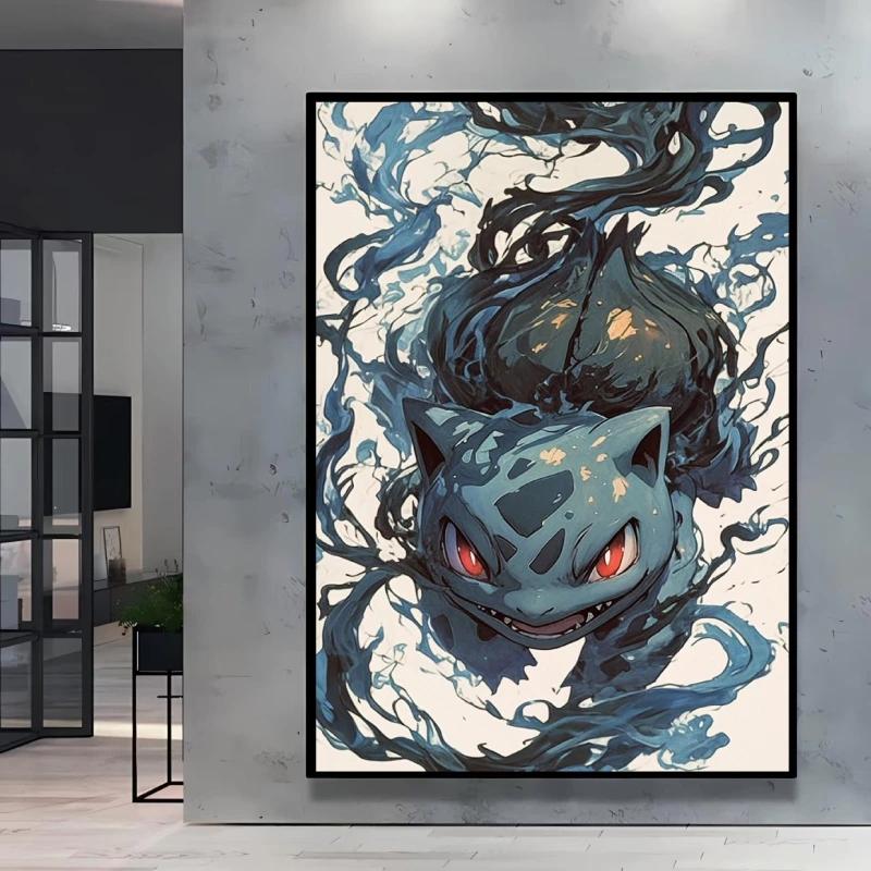 Hot Selling Anime Pokemon Lucario High Quality Retro Canvas Poster HD Printing Home Living Room Decor Holiday Gift Classic