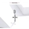 S925 Silver Vine Cross Pendant - European & American Style, Retro Pattern DIY Jewelry Accessory (BSC313)