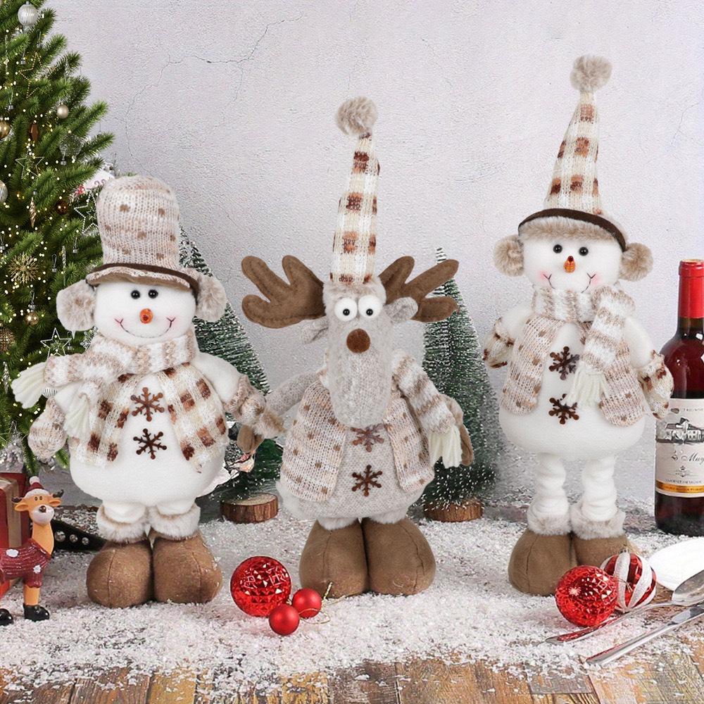 

Telescopic Snowman Doll with Reindeer Knits: Holiday Ornament for Window Display