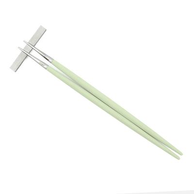 Cutipol GOA Celadon Silver Chopsticks and Chopstick Rest Set G029CE