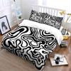 Abstract Black White Pattern Decor Multiple Sizes Kid'S And Adults' Bedroom Exquisite 3Pc Bedding Set, Gift