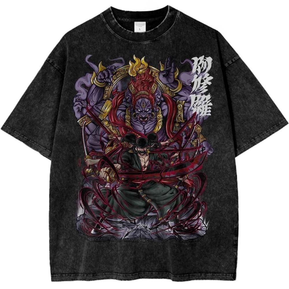 

One piece Zoro anime manga T-shirt shirt undershirt undershirt cotton Black 3XL