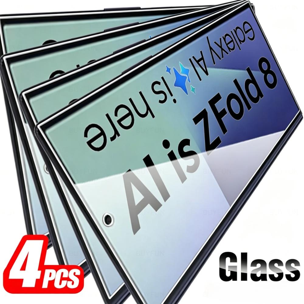 4PCS Curved Full Cover Tempered Glass Screen Protector For Samsung Galaxy Z Fold Flip 8 7 6 5 4 HD Anti-Scratch Protective Film
