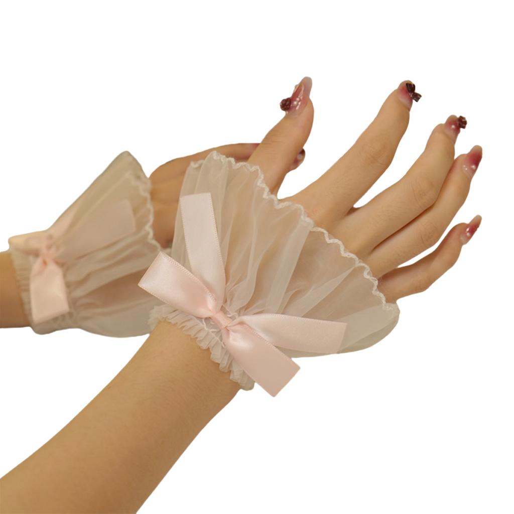 Decorative Lace Sleeves for Women Girl Elegant Wrist Cuff Detachable Faux Sleeves Sweater Ruffle Cuffs Fashion Accessory