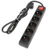 Fiesta Extension Cord Power Strip 1.5M 10A 5 Socket Type E French Black [42042]