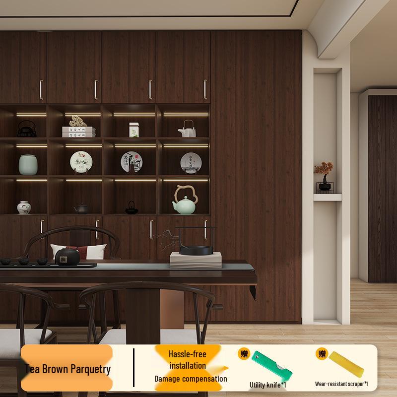 Wood Veneer Self-Adhesive Wallpaper: Thick, Soft, Imitation Wood Grain for Doors, Tables, and Furniture Renovation.