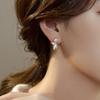 Oil drop fishtail petal pearl stud earrings light luxury high-end French temperament earrings niche design earrings