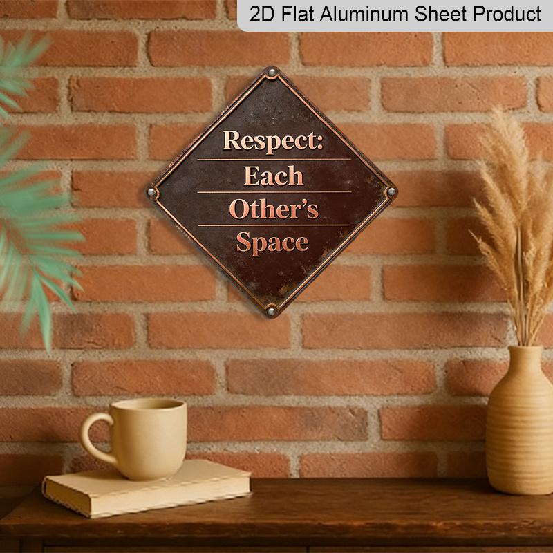 2D Flat - 1pc, Themed Around Respecting Personal Space, Home Gift for Lifestyle Enthusiasts, Vintage Metal Sign, Suitable for Decorating Bedrooms