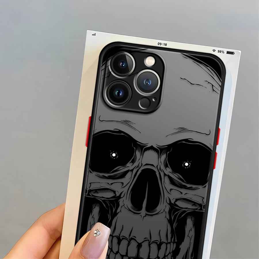 Hülle für iPhone 17 Pro Max 13 Mini 7 8 SE XS XR Air 14 12 15 16 Plus 11 Funda Rückseite Handyhülle Skelett Totenkopf