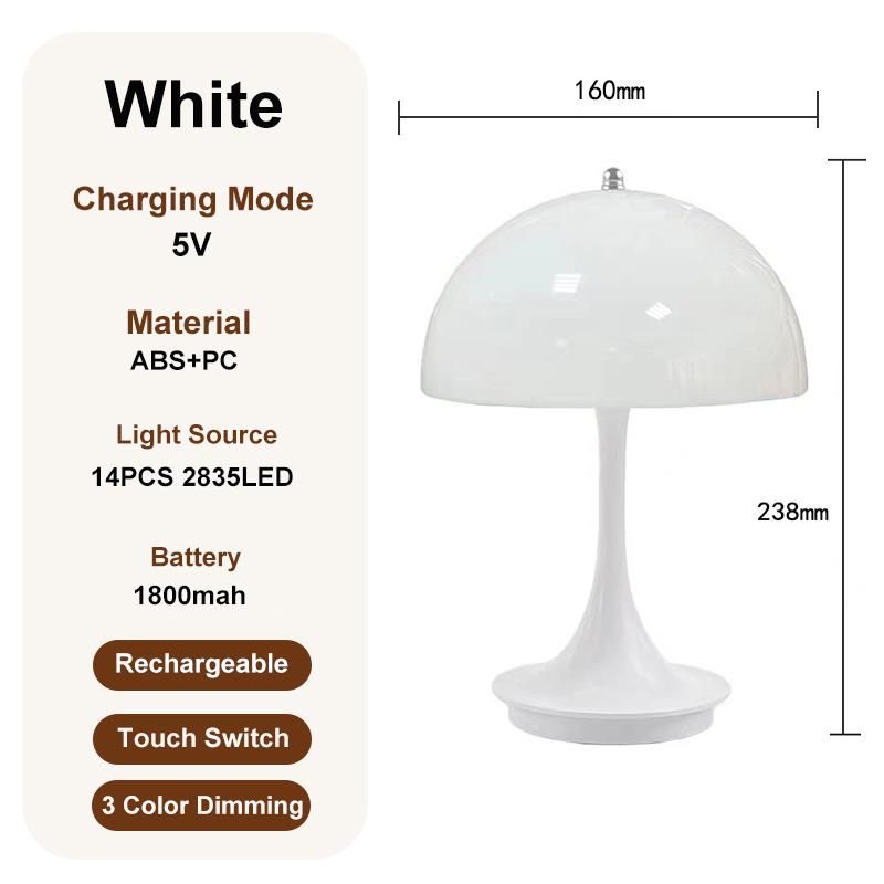Nordic Mushroom Table Lamp Danish Modern High-End Charging Bedroom Bedside Living Room Decorative Light Atmospheric Decor Lamp