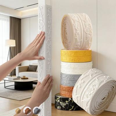 1 PZ 2,3 m x 12 cm Striscia Decorativa Battiscopa Soffitto Adesivi Murali Battiscopa Autoadesivo Bordura Linea Vita Impermeabile Parte Superiore del Muro