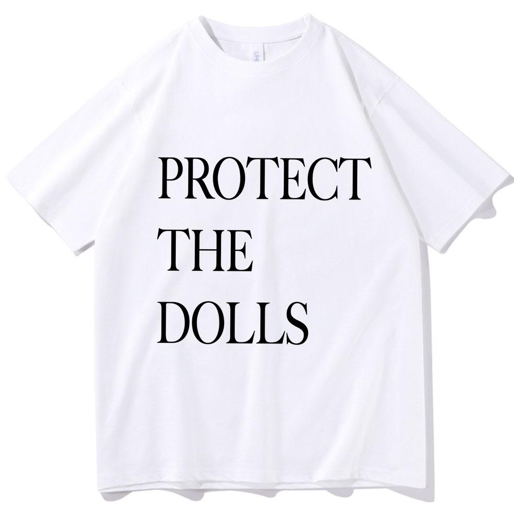 

Protect The Dolls Letter T Shirts Unisex Fashion Casual Merch Shirt Kpop Short Sleeve Shirt Kpop Harajuku Print Top Tees Tshirts M