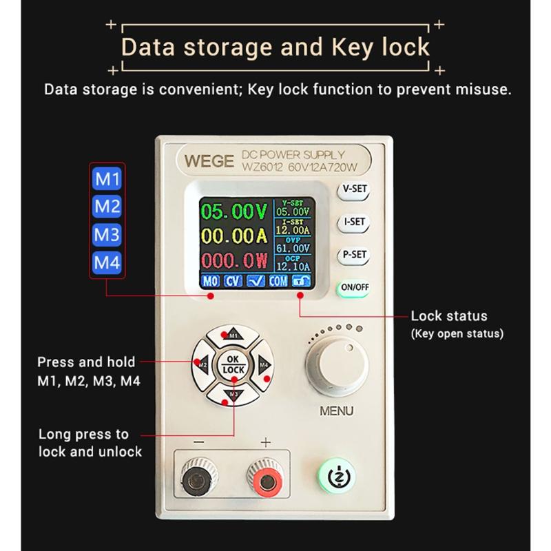 60V 12A Adjustable CNC for DC Power Supply Step-down Power Supply Module Constant Voltage Constant Current LCD Screen