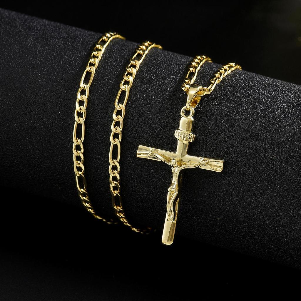 European & American Cross Pendant Men's Necklace - Unisex Style