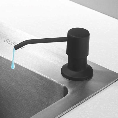 Deck Mounted Kitchen 400ml Soap Dispensers Stainless Steel Pump Black Finished for Kitchen Built In Counter Top Dispenser 2309