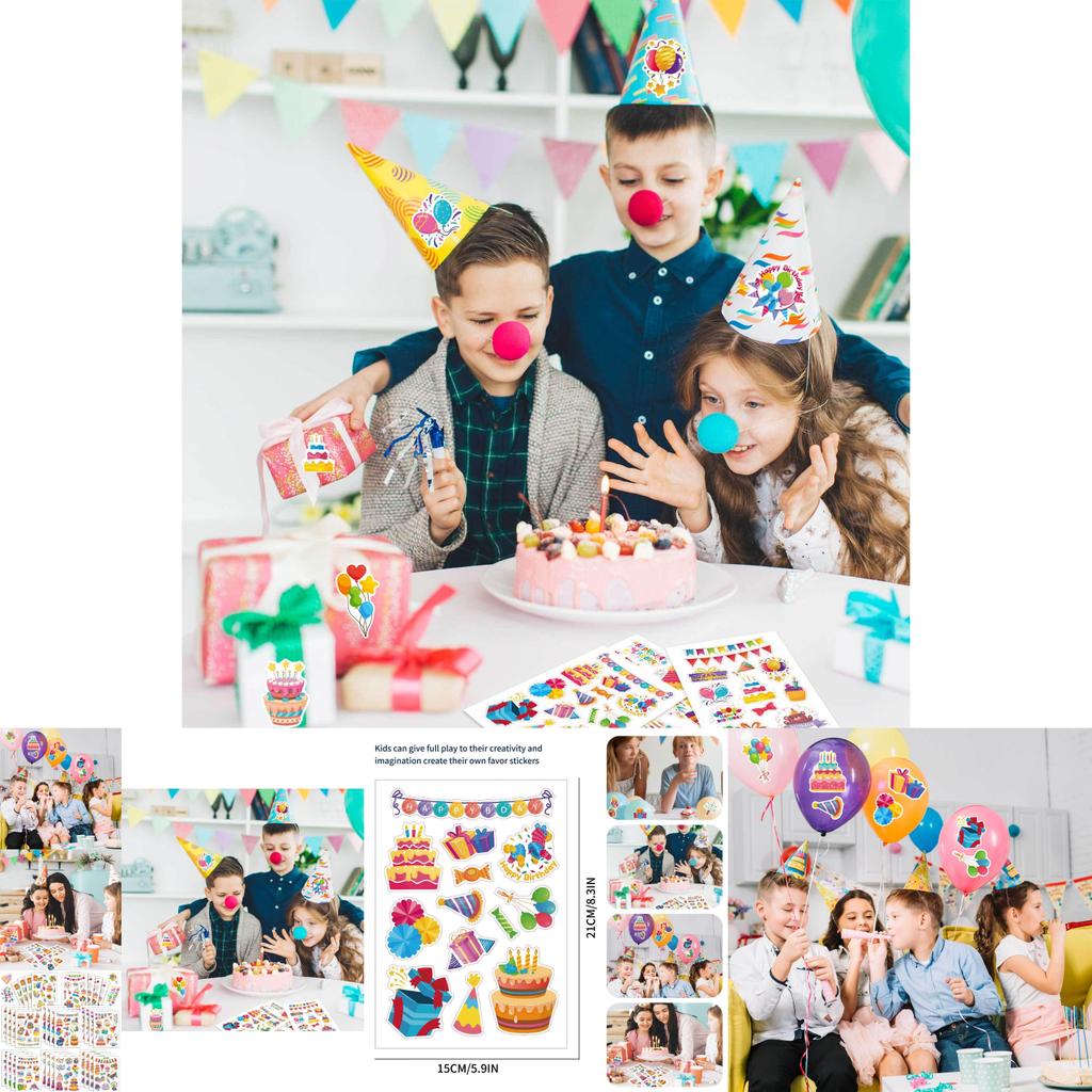 Cute Cartoon Themed Birthday Party Interactive Parent Child Puzzle Diy Stickers Pack