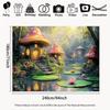 2D Flat Printing Magical Mushroom House Backdrop for Kids Fairy Tale Party Photoshoot