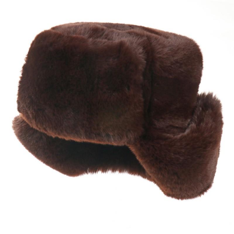 Winter Warm Fleece-Lined Soviet Style Military Hat With Embroidered Badge Men Women Outdoor Cold Weather Protection