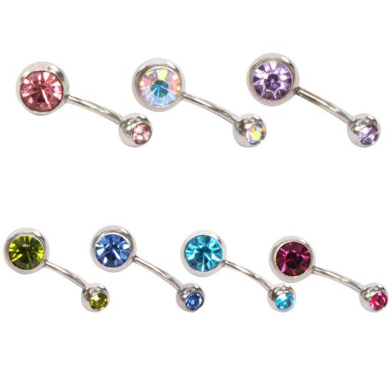 Dámské šperky Dekor Kamínky vykládané Body Piercing Prsten do pupku