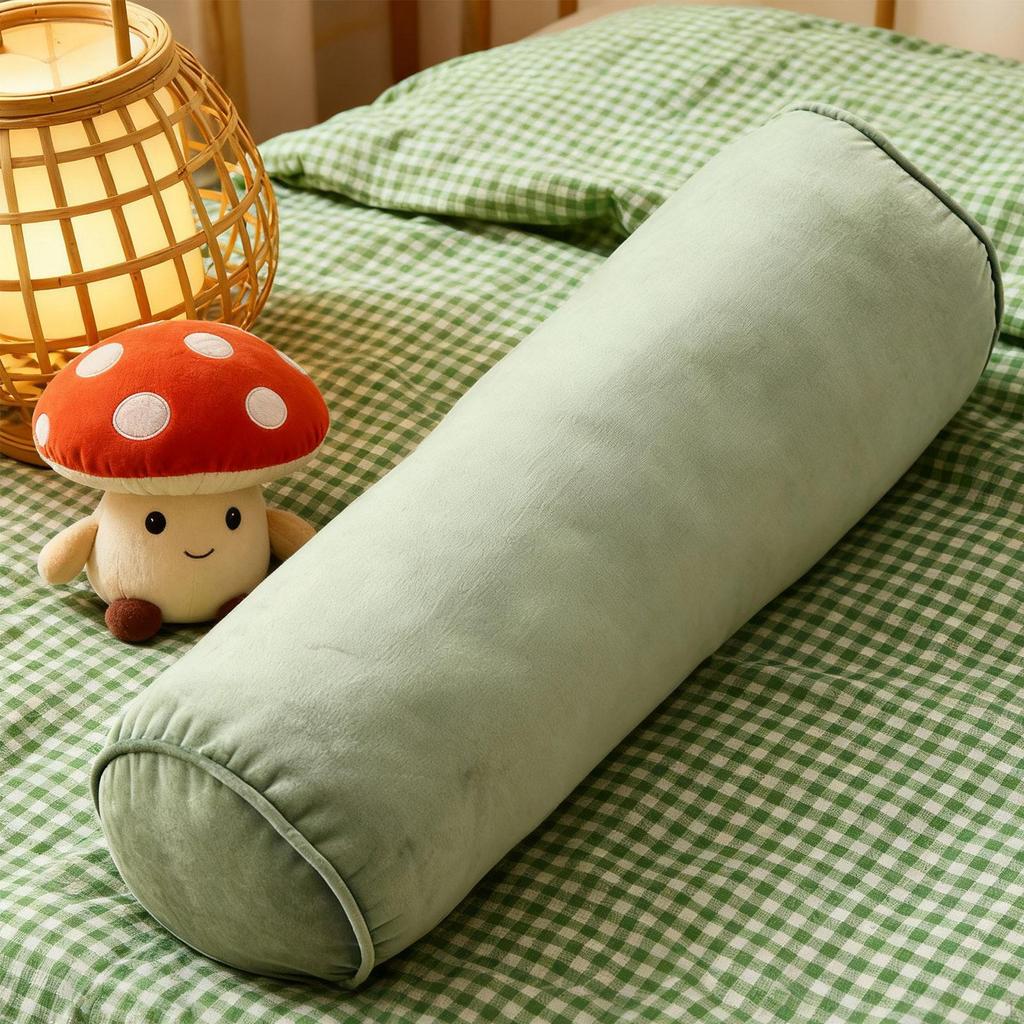 Breathable Round Neck Pillow Cervical Roll for Sofa Car Leg Knees 50x17cm