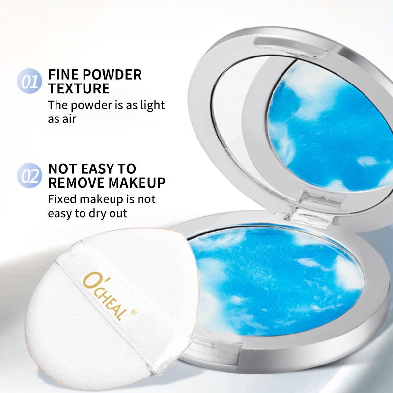 Ocheal Mattes Gesichtspuder Öl-Kontrolle 24 Stunden Langanhaltend Wasserdicht Gesicht Make-up Kosmetik Fixierpuder Kompaktpuder Mit Puderquaste