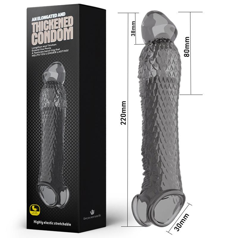 Extend Penis Enlargement Sleeve Vibrator Cock Ring Reusable Condoms Sex Toys for Men G Spot Vibrating
