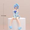 Anime Rem/Ram Figure Sitting pose  Instant Noodles Press Action Figure Swimsuit Model Desktop Ornaments Collection toy Gifts