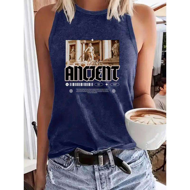 

Свободный женский топ с узором ANOENT и элегантным стилем XXL темно-синий