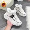 Women Ankle Boots Winter Waterproof High-top Shoes Non-slip Plush Warm Boots Ladies Lace-up Outdoor Hiking Sneakers Flat Botas