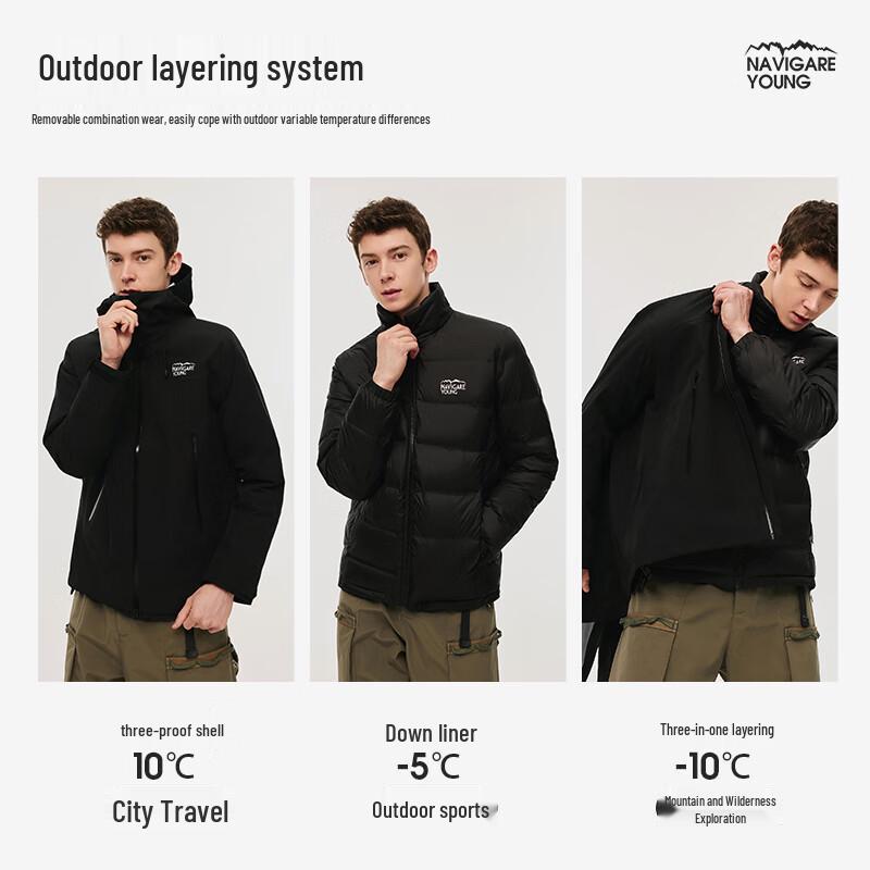 Navigare Men's 3-in-1 Down-Lined Windbreaker Jacket