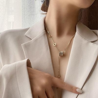 316L Stainless Steel Zircon Transshipment Harbor Style Necklace Fashion Ladies Clavicle Necklace Jewelry Accessories Gift