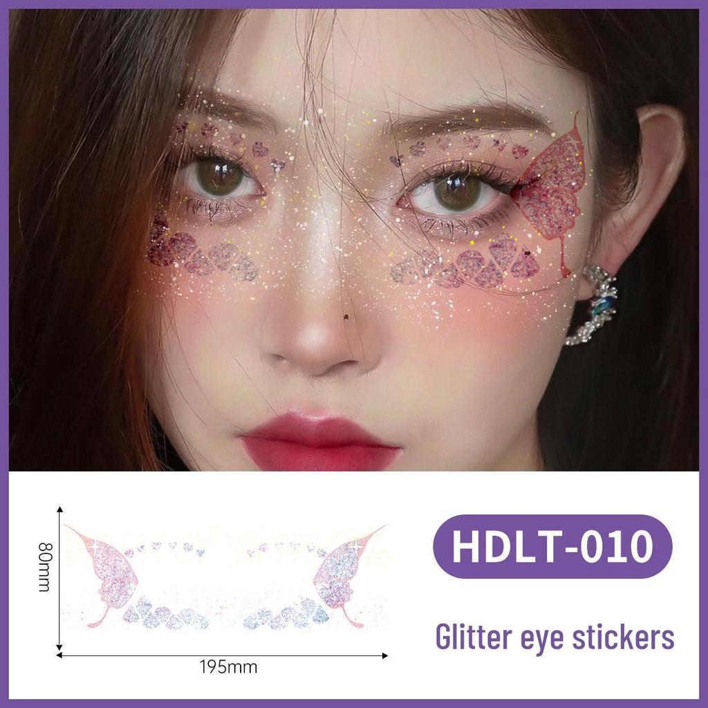 Glitter Butterfly Eye Tattoos: Waterproof, Sweatproof, Anti-Reflective Party Stickers