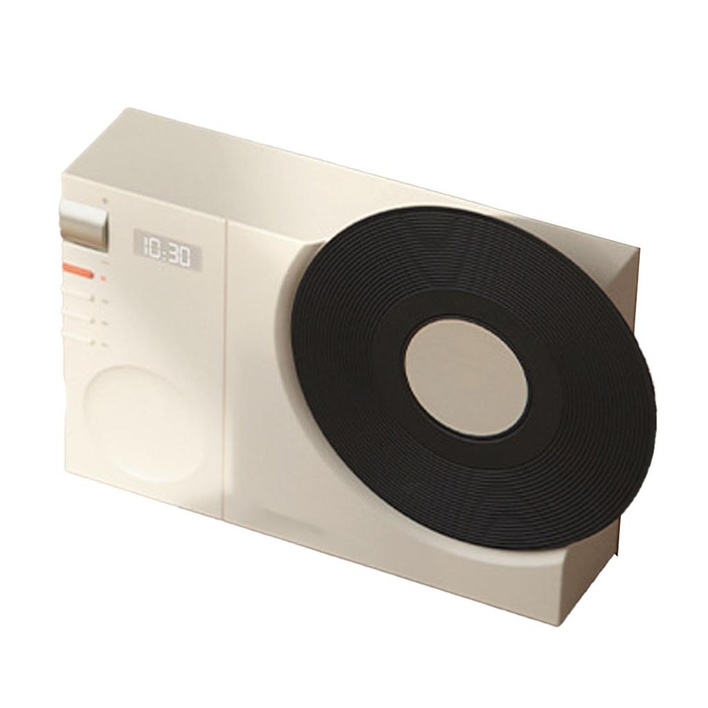 Retro Record Player   Speaker Wireless Miniature Speaker Portable Desktop Speaker Ornament with Memory Card Clock USB Charging for