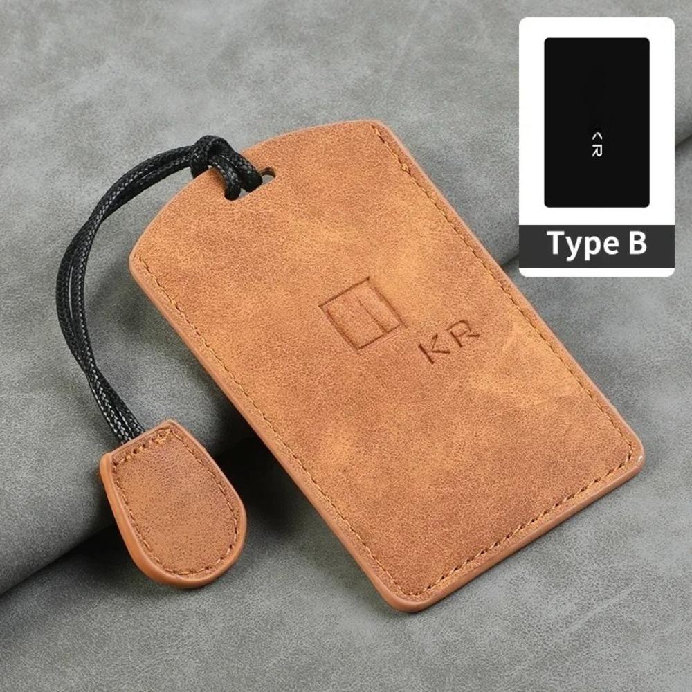 Leather Car Smart Card Slice Remote Key Bag Protective Shell Buckle for ZEEKR 001 009 007 X Accessories