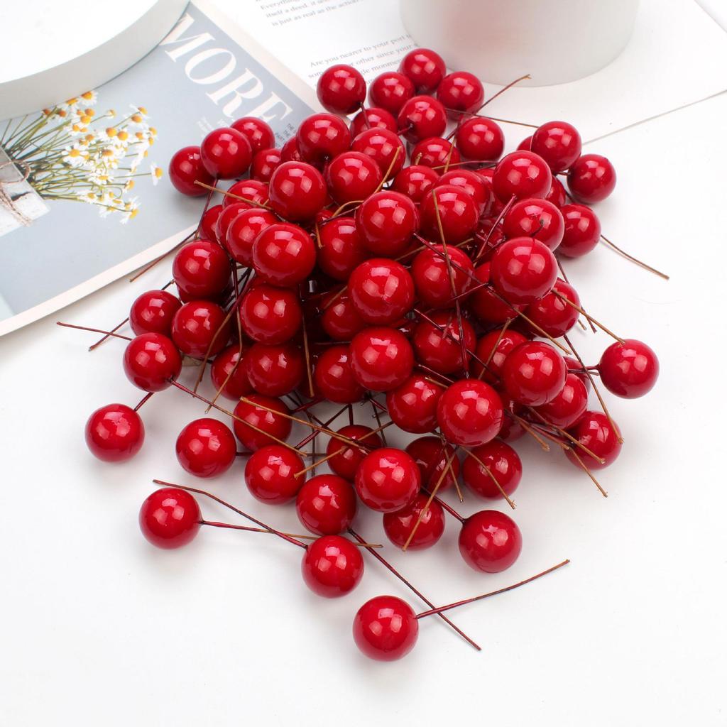 Red Berry & Holly Christmas Ornaments for Home Décor