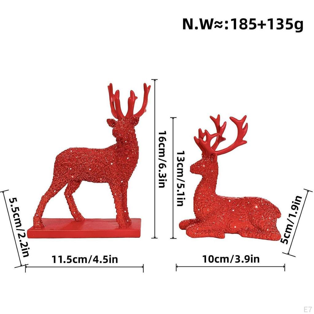 Figurky sobů Jelení řemesla Dekorativní Vtipná Sváteční dekorace Pryskyřičná ozdoba Soška