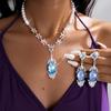Elegant Pearl & Rhinestone Oval Necklace with Retro Court Style