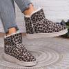 Fashion Leopard Print Winter Fleece-lined Platform Women's Snow Boots Round Toe Large Size Warm Ankle Hot Fashion 2025 Lamb Ladies Shoes