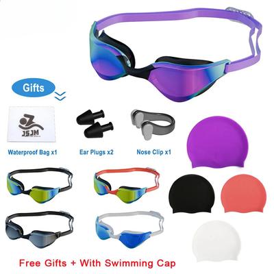 New Professional Swimming Goggles for Adults HD Anti-Fog Waterproof Silicone Swim Cap + Swim Glasses for Men & Women Gifts