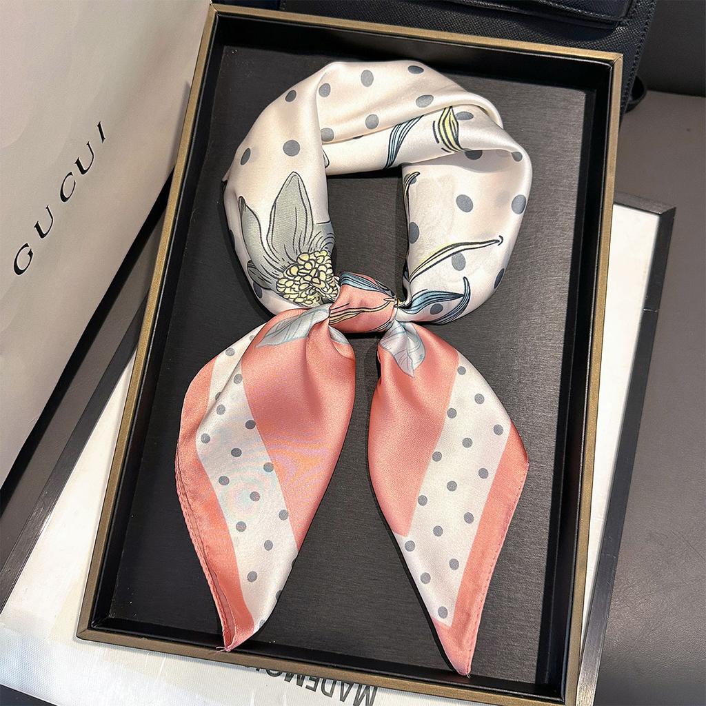 Korean New Versatile Fashion 71 Imitation Silk Square Scarf Women's High-end Sense Neck Protection Neck Scarf Silk Scarf