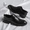 3285 Herrenschuhe Frühling und Sommer Bräutigam Hochzeitsschuhe High-End Schwarz Businesskleid Weichsohlige Lederschuhe Herren Blockschuhe