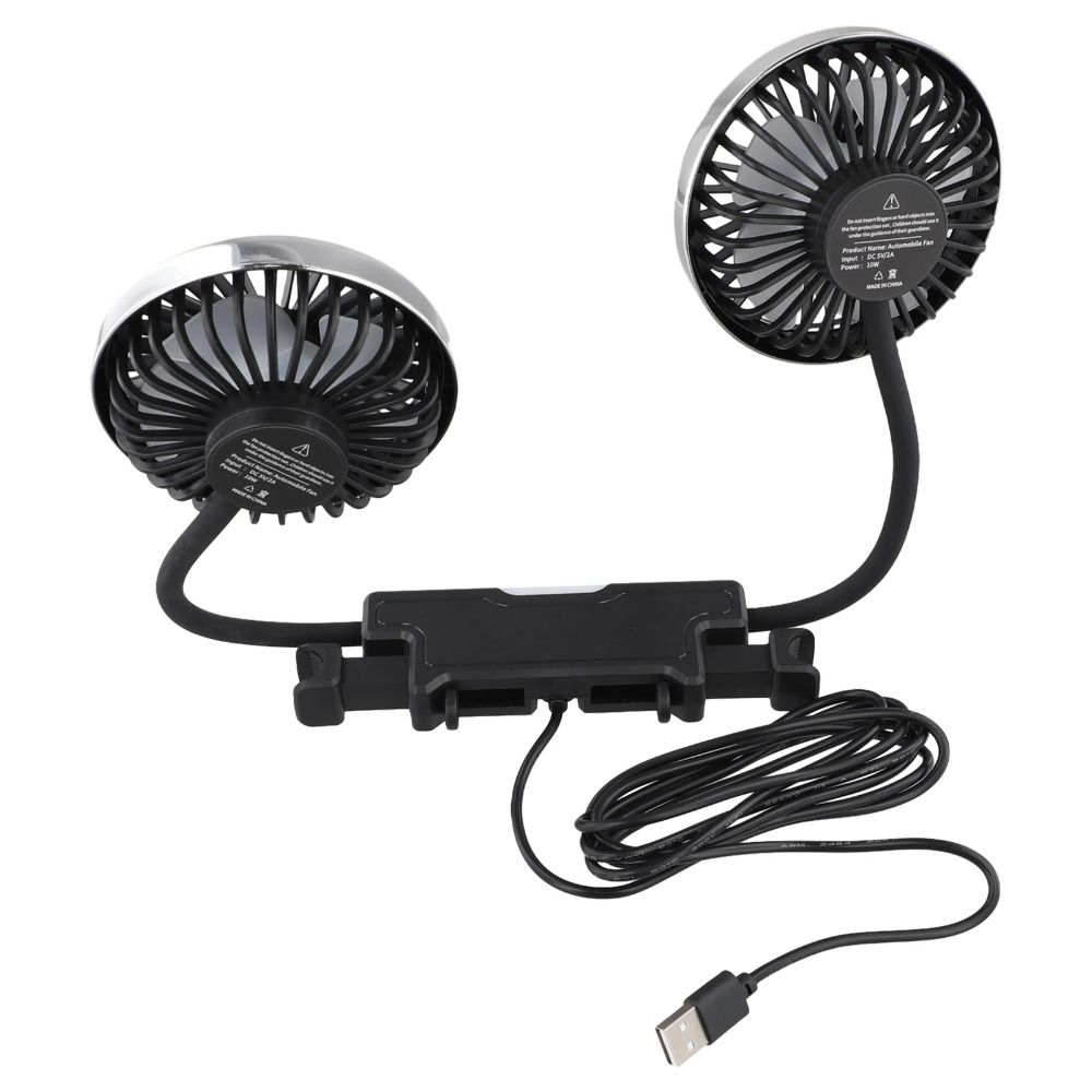 Vehicle-mounted Double-head Fan Multi-functional Electric Magnetic Fan 360° Cooling Fan Car Rear