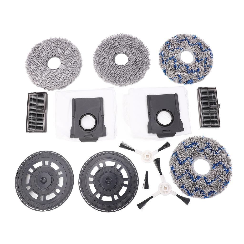 Vacuum Cleaner Accessories Kit for X30 X30 Pro Includes 2 Side Brushes 2 Filters 2 Dust Bags 4 Mop Pads 2 Mop Holders