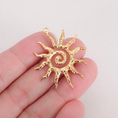 Teamer 3pcs/Lot Sun Pattern Charms Stainless Steel For Necklace Making Jewelry Vintage Accessory God Amulet Gift New