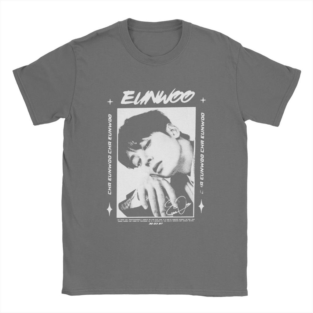 Men's Cha Eunwoo Astro Kpop T Shirt Astro Singer Pure Cotton Clothes Vintage Short Sleeve Round Collar Tee Plus Size T-Shirts