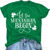 Womens St Patricks Day Shirts Let The Shenanigans Begin Shirt Lucky T Shirt Green Tee Funny Sayings Tops Vintage Aesthetic Tees