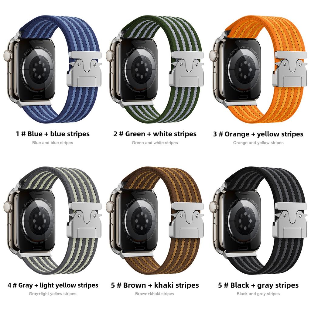 Nylon Braided Strap for Apple Watch 10 Strap 40mm 44mm 46mm 42mm 49mm 45mm 41mm 38mm IWatch Ultra2 SE 9 8 7 6 Band Bracelet